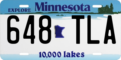 MN license plate 648TLA