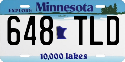 MN license plate 648TLD