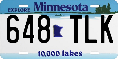 MN license plate 648TLK