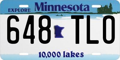 MN license plate 648TLO