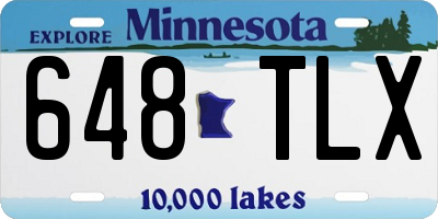 MN license plate 648TLX