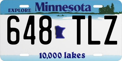 MN license plate 648TLZ