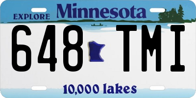 MN license plate 648TMI
