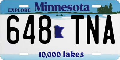 MN license plate 648TNA