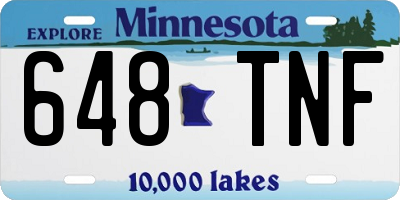 MN license plate 648TNF