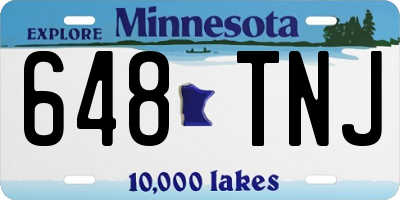 MN license plate 648TNJ
