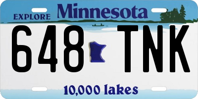 MN license plate 648TNK