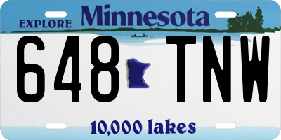 MN license plate 648TNW