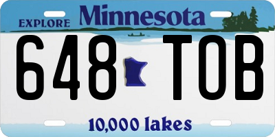 MN license plate 648TOB