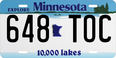 MN license plate 648TOC