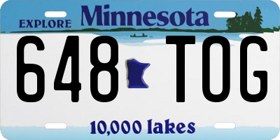 MN license plate 648TOG
