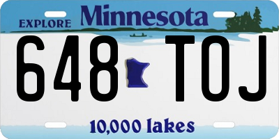 MN license plate 648TOJ