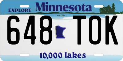 MN license plate 648TOK
