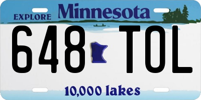 MN license plate 648TOL