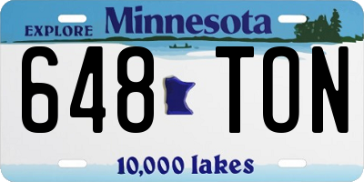 MN license plate 648TON
