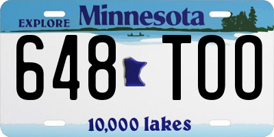 MN license plate 648TOO