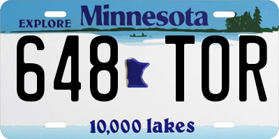 MN license plate 648TOR