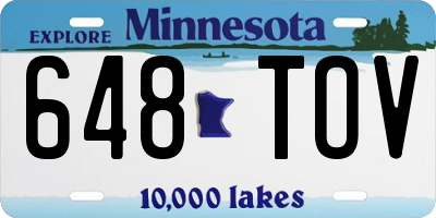 MN license plate 648TOV