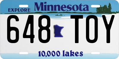 MN license plate 648TOY