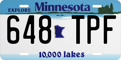 MN license plate 648TPF