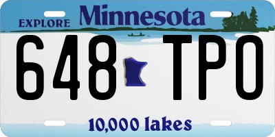 MN license plate 648TPO