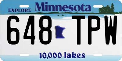 MN license plate 648TPW