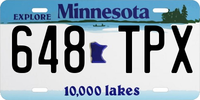 MN license plate 648TPX