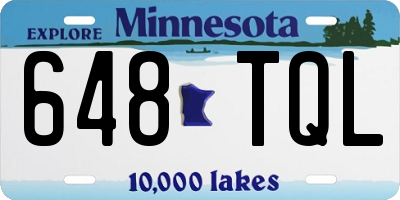 MN license plate 648TQL
