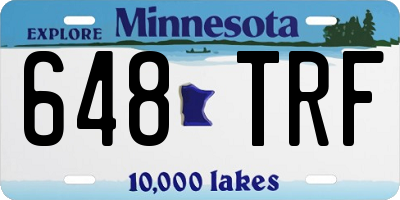 MN license plate 648TRF