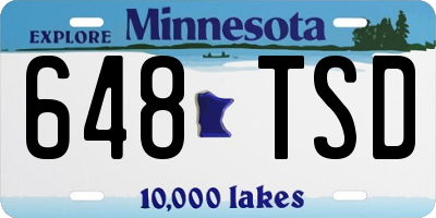 MN license plate 648TSD