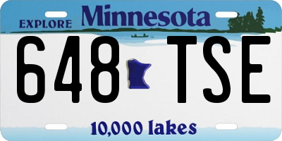 MN license plate 648TSE
