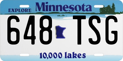 MN license plate 648TSG
