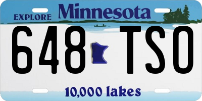 MN license plate 648TSO