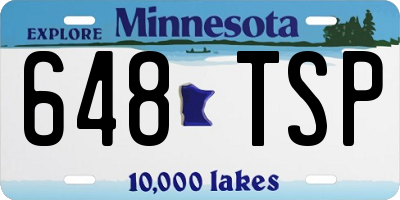 MN license plate 648TSP