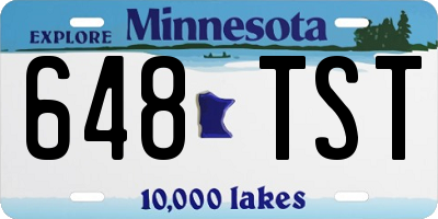 MN license plate 648TST