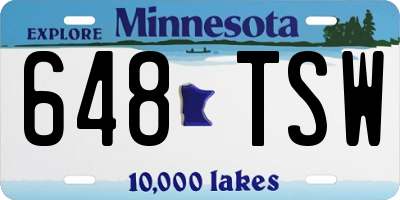 MN license plate 648TSW
