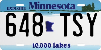 MN license plate 648TSY