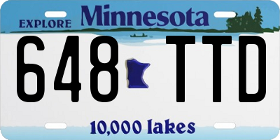 MN license plate 648TTD