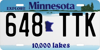 MN license plate 648TTK