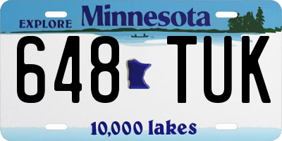 MN license plate 648TUK