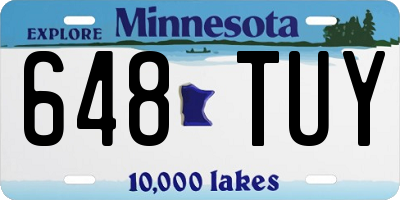 MN license plate 648TUY