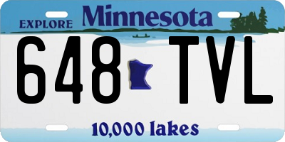 MN license plate 648TVL