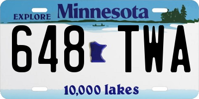 MN license plate 648TWA