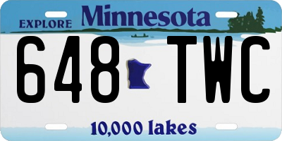 MN license plate 648TWC