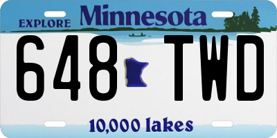 MN license plate 648TWD