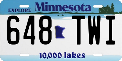 MN license plate 648TWI