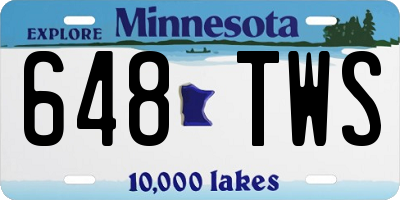 MN license plate 648TWS