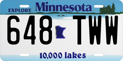 MN license plate 648TWW