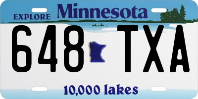 MN license plate 648TXA
