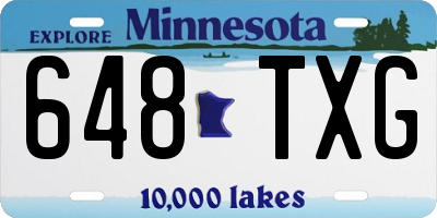 MN license plate 648TXG